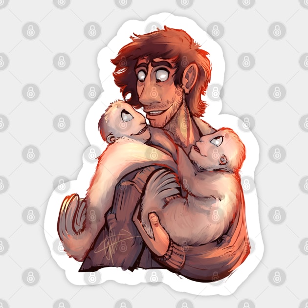 Morgan and the Pups! Sticker by CrossRoadArt